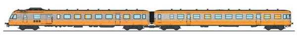 REE Modeles NW-164 - French RGP Railcar 1 orange / Metal Grey, Era IV XBD-2726 + Car XRABx -7728 METZ-SABLONS